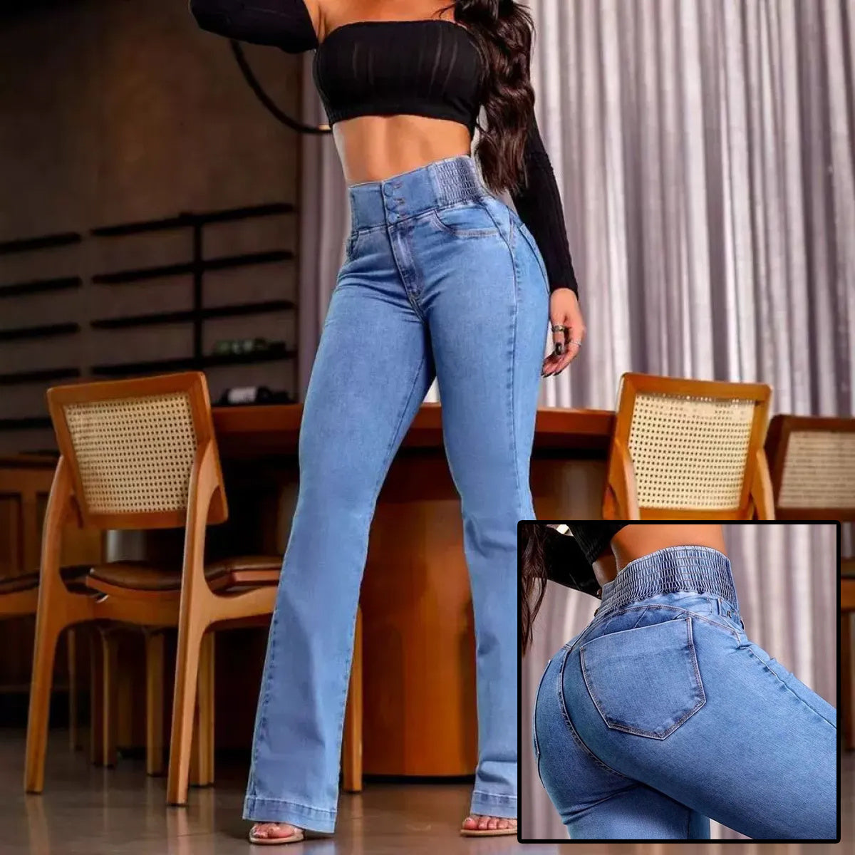 Jeans taille haute sexy