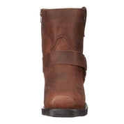Damen Mittelhohe Biker-Stiefel Robustes Leder Mit Harness-Detail 3