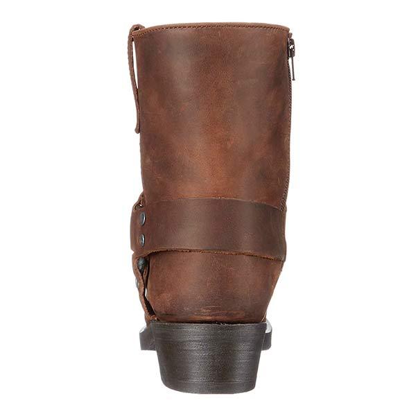 Damen Mittelhohe Biker-Stiefel Robustes Leder Mit Harness-Detail 4