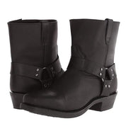 Damen Mittelhohe Biker-Stiefel Robustes Leder Mit Harness-Detail 6