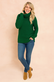 Damen Oversized Rollkragenpullover Bequem Warm Baumwolle 0