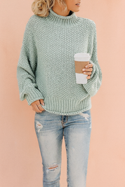Damen Pullover Oversized Rollkragen Bequem Hochwertiger Strick 0