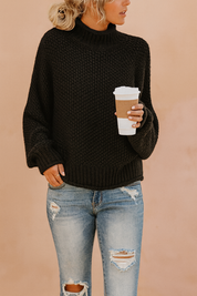 Damen Pullover Oversized Rollkragen Bequem Hochwertiger Strick 5