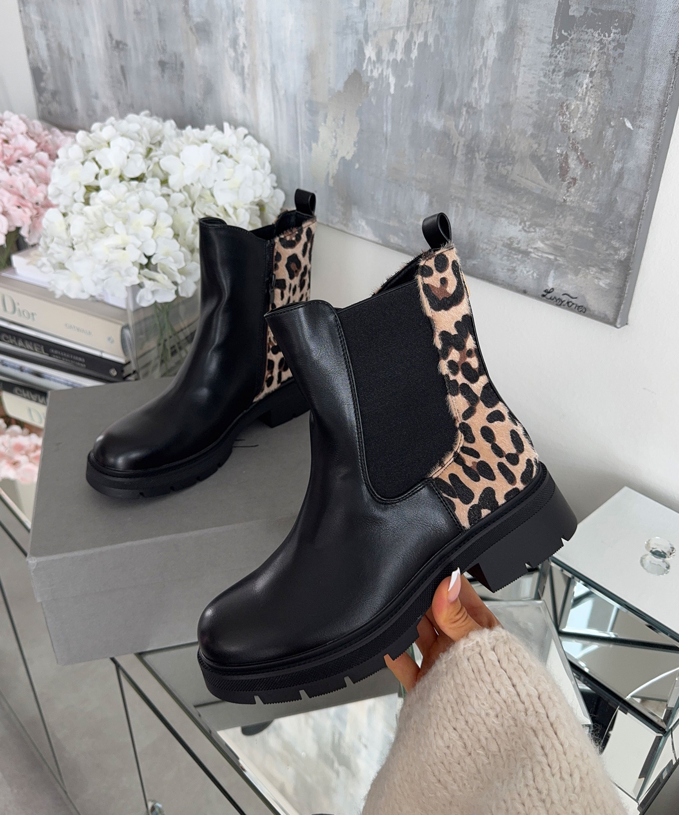 Damen Winter Stiefel Bequem Kunstleder Kniehoch 2