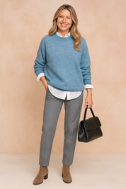 Damenpullover Bequem Minimalistisch Hochwertige Baumwolle 2