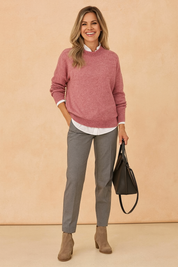 Damenpullover Bequem Minimalistisch Hochwertige Baumwolle 3