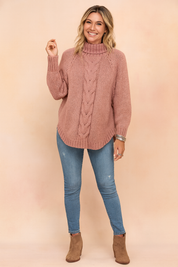 Damenpullover Oversized Rollkragen Bequem Strick für Herbst und Winter 2