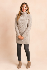 Damenpullover Rollkragen Warm Zopfmuster Hochwertige Wolle 4