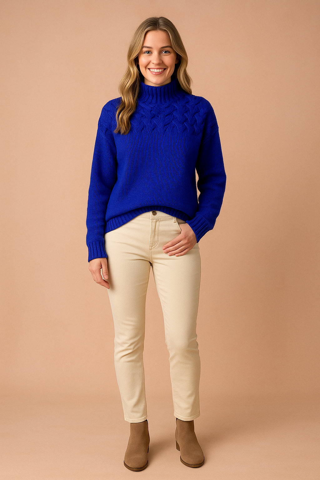 Damenpullover Stehkragen Gemustert Weich Tailliert Polyester 0