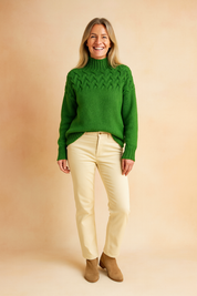 Damenpullover Stehkragen Gemustert Weich Tailliert Polyester 2