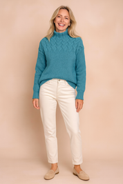 Damenpullover Stehkragen Gemustert Weich Tailliert Polyester 4