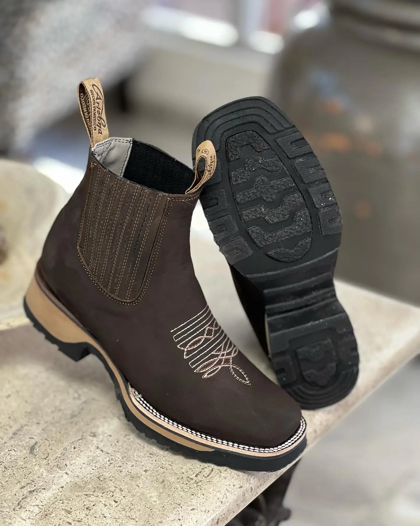 Unisex Cowboy-Stiefel Klassischer Western-Stil Hochwertiges Leder 2