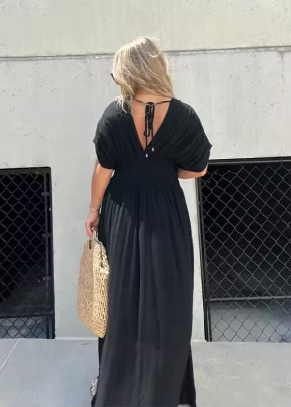 Robe élégante à manches courtes