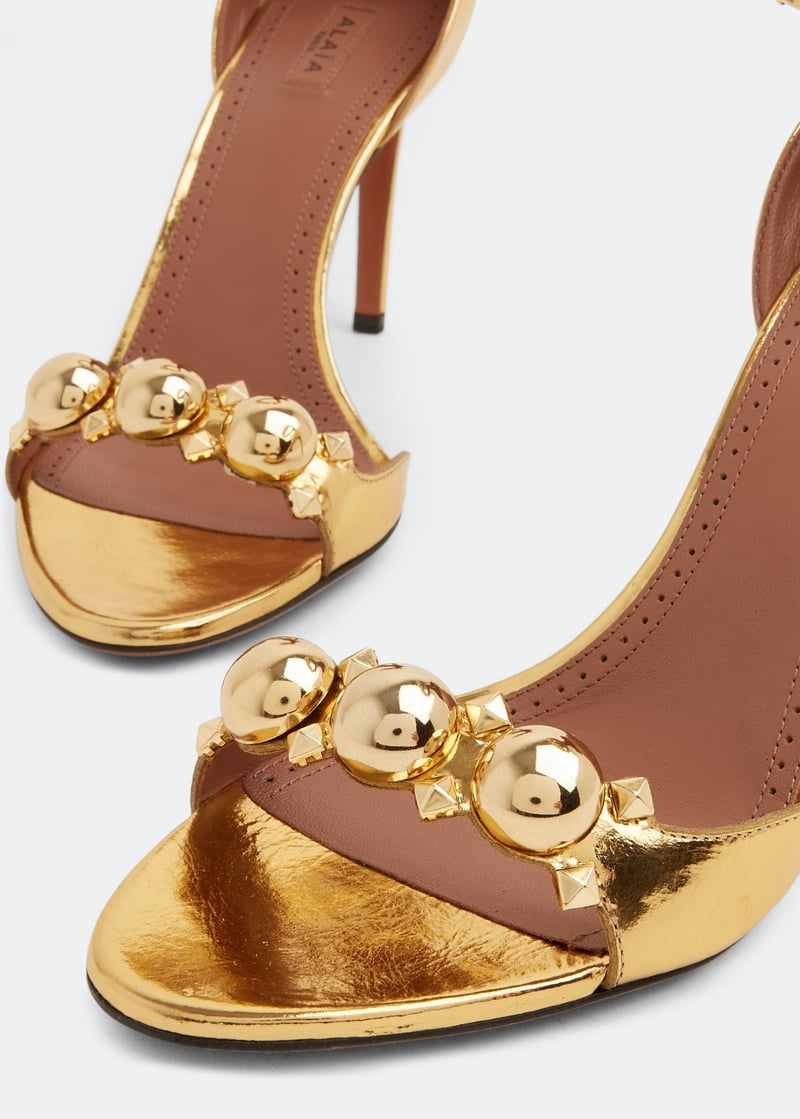 Gold Rhinestone High Heel Sandal