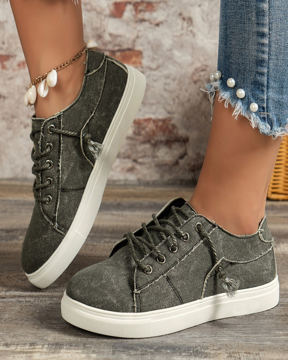 baskets en jean