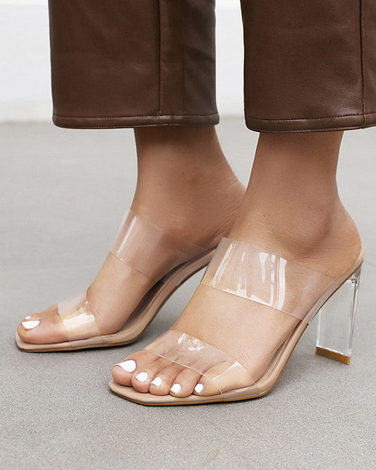 Talons hauts en cristal transparent