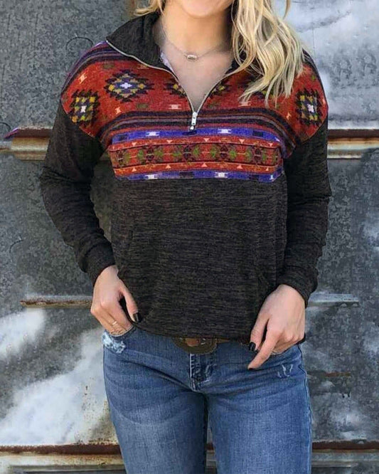 Sweat-shirt au point de croix