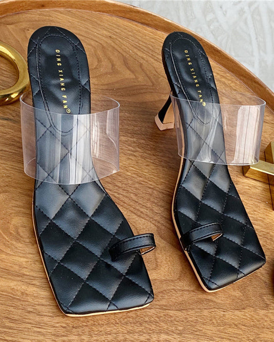 Sandales femme transparentes à talons aiguilles