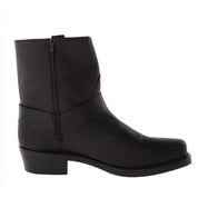 Damen Mittelhohe Biker-Stiefel Robustes Leder Mit Harness-Detail 8