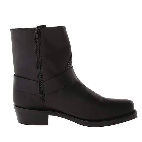 Damen Mittelhohe Biker-Stiefel Robustes Leder Mit Harness-Detail 8