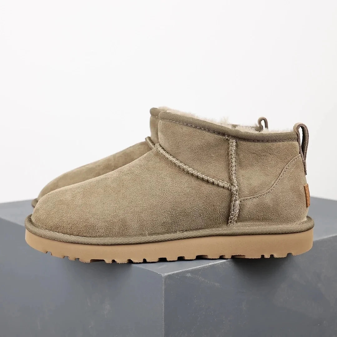 Damen Winterstiefel Komfort Leder Fellfutter Plateau Design 0