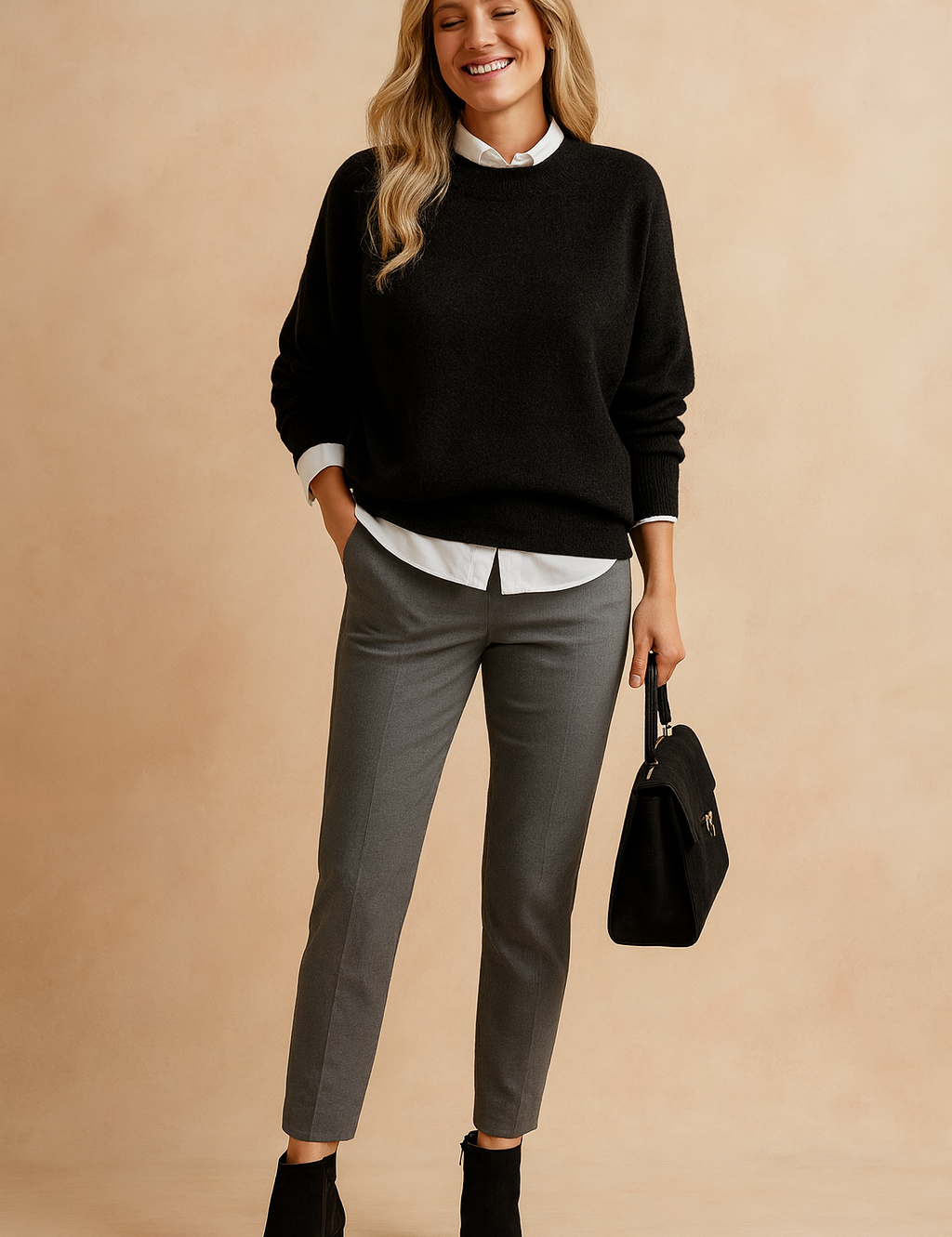 Damenpullover Bequem Minimalistisch Hochwertige Baumwolle 1