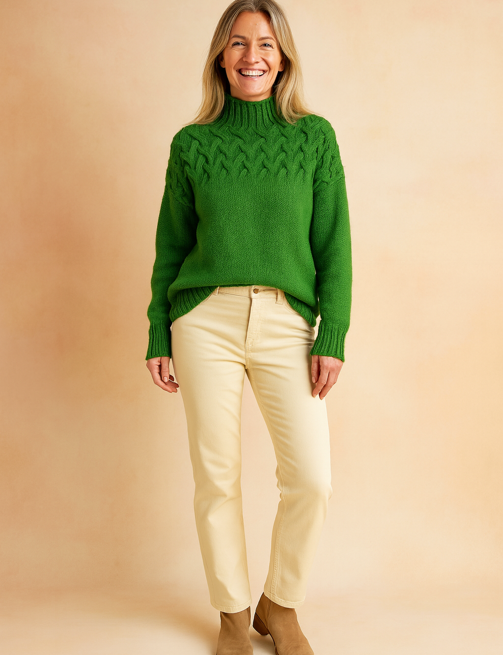 Damenpullover Stehkragen Gemustert Weich Tailliert Polyester 2