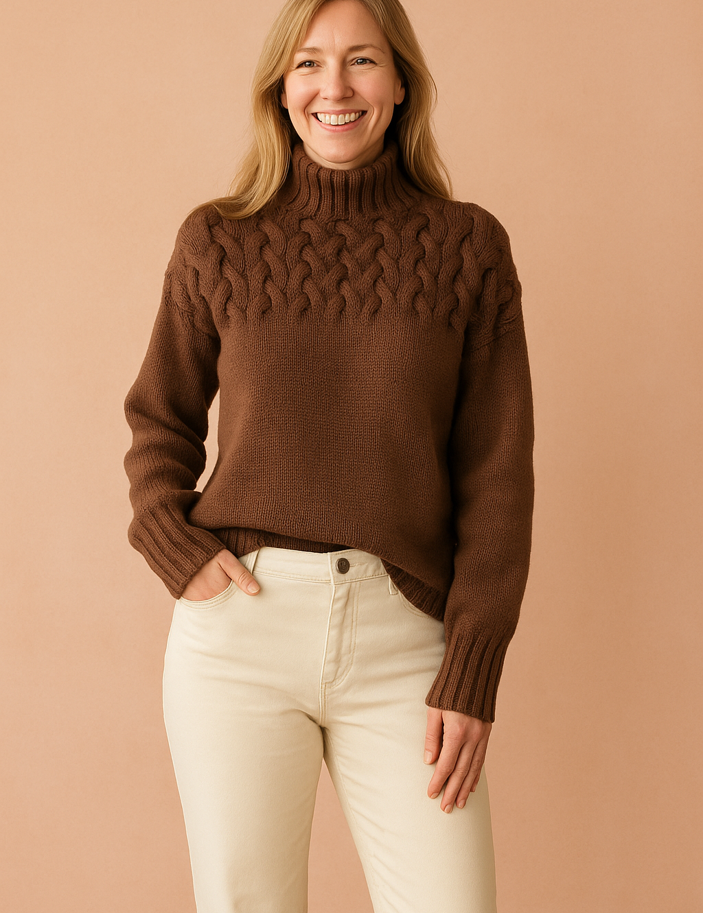 Damenpullover Stehkragen Gemustert Weich Tailliert Polyester 6