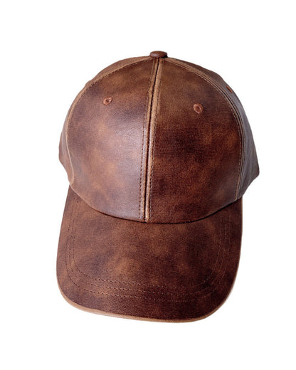 casquette de baseball en cuir brillant