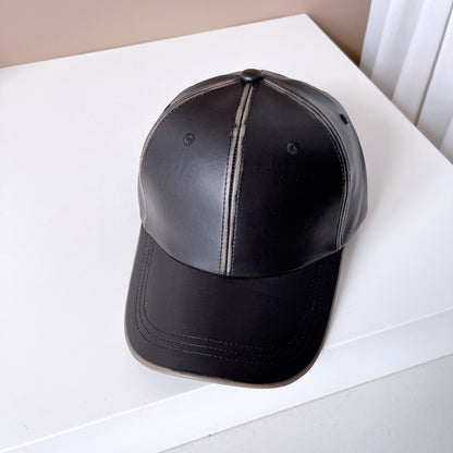 casquette de baseball en cuir brillant