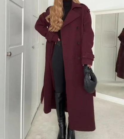 Manteau laine bordeaux