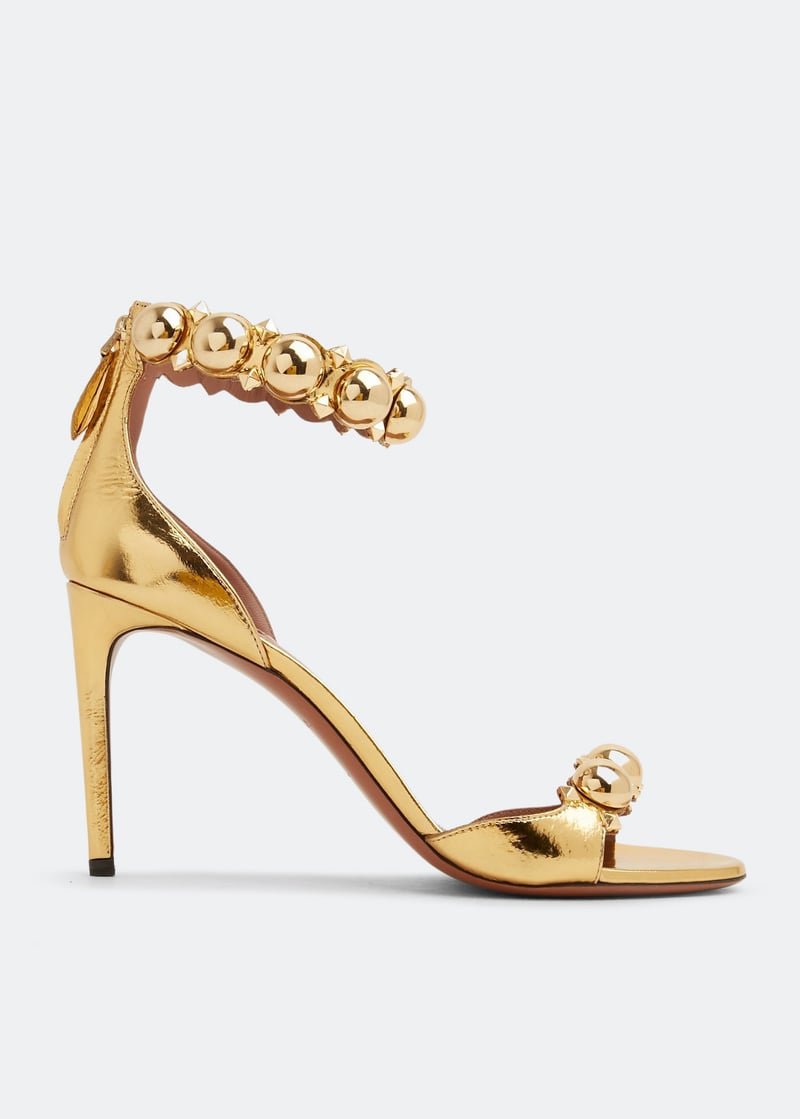 Gold Rhinestone High Heel Sandal