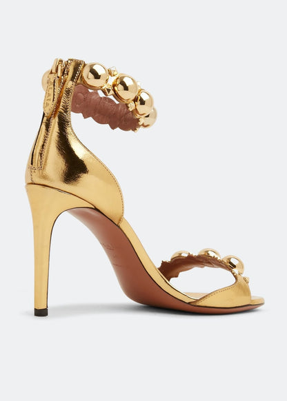 Gold Rhinestone High Heel Sandal
