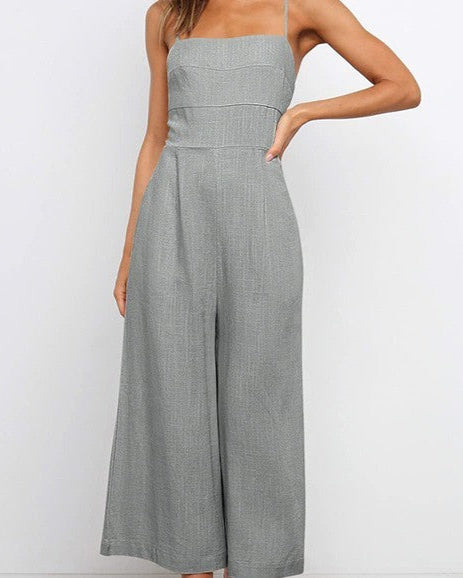 Strapless wide leg jumpsuit