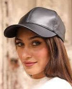 casquette de baseball en cuir brillant